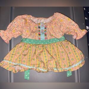 Matilda Jane Floral Baby Dress with Pink and Green Accents